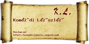 Komádi László névjegykártya