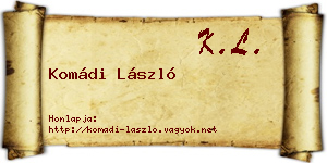 Komádi László névjegykártya