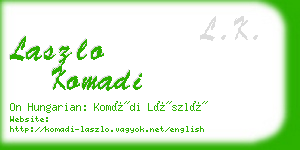 laszlo komadi business card